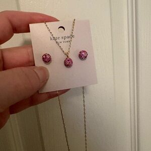 Kate Spade Pink and Gold Necklace Set